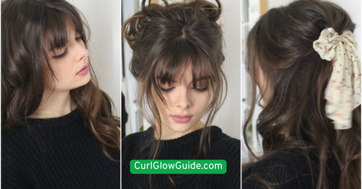 Half-Up, Half-Down with Bangs