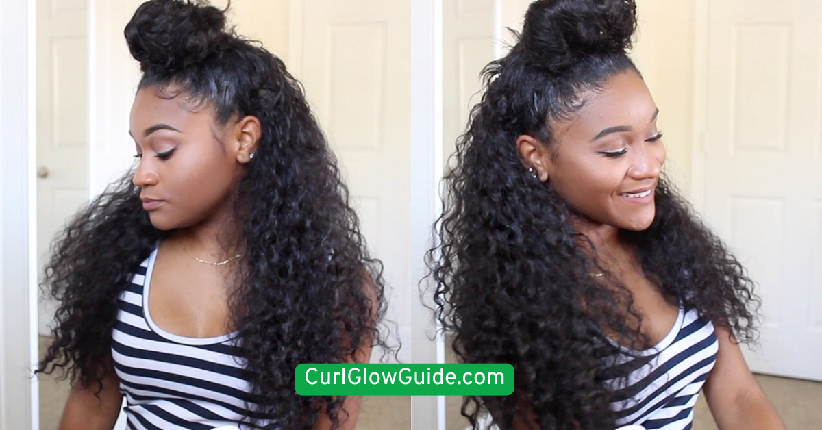Half-Up Bun with Curls Down