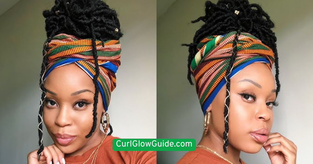 Scarf-Tied Curly Puff