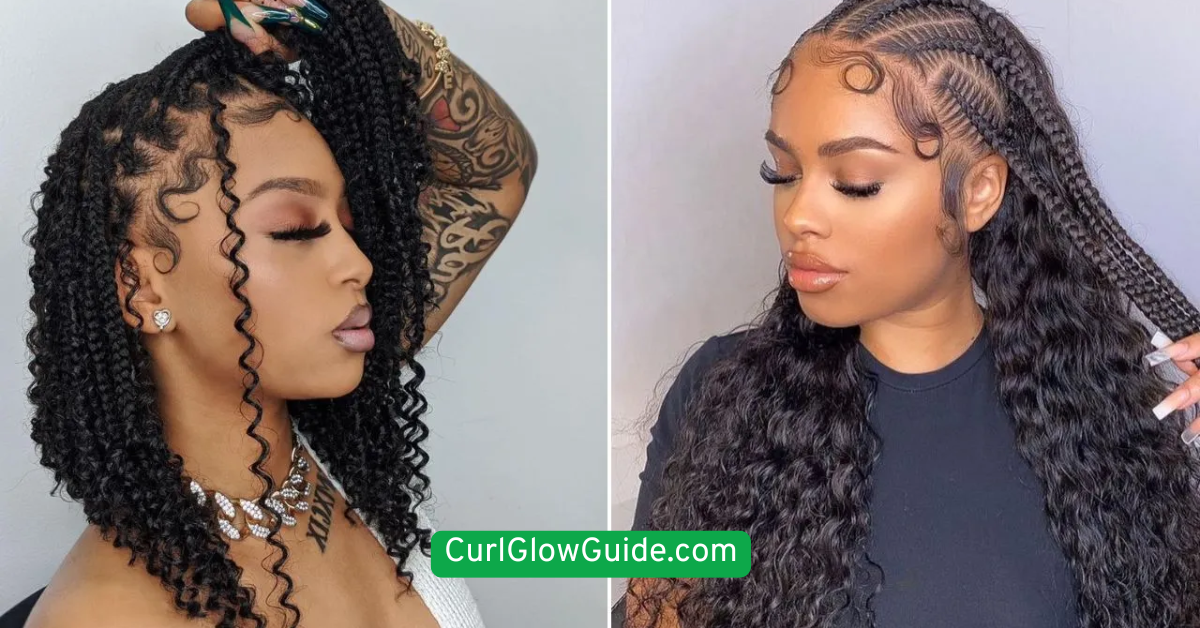 Braided Front with Loose Curls