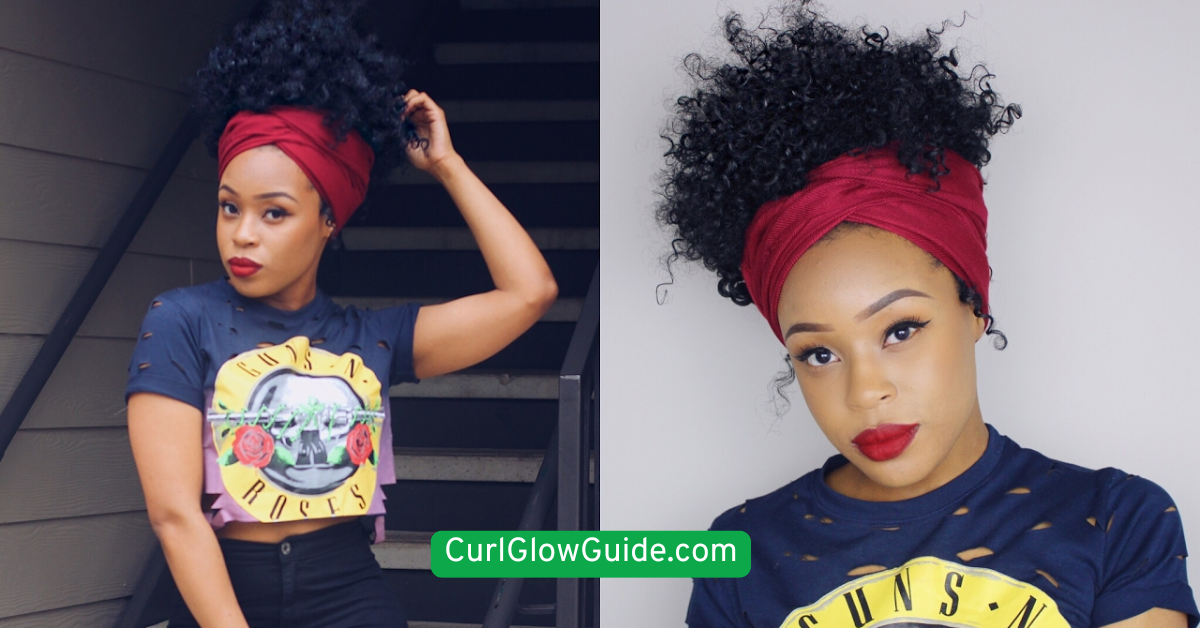  Afro Puff with Scarf Wrap