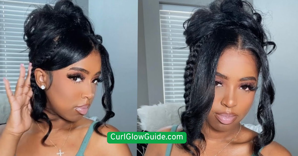 Curly Bangs with Updo