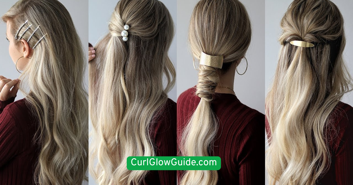  Side Part with Hair Clips