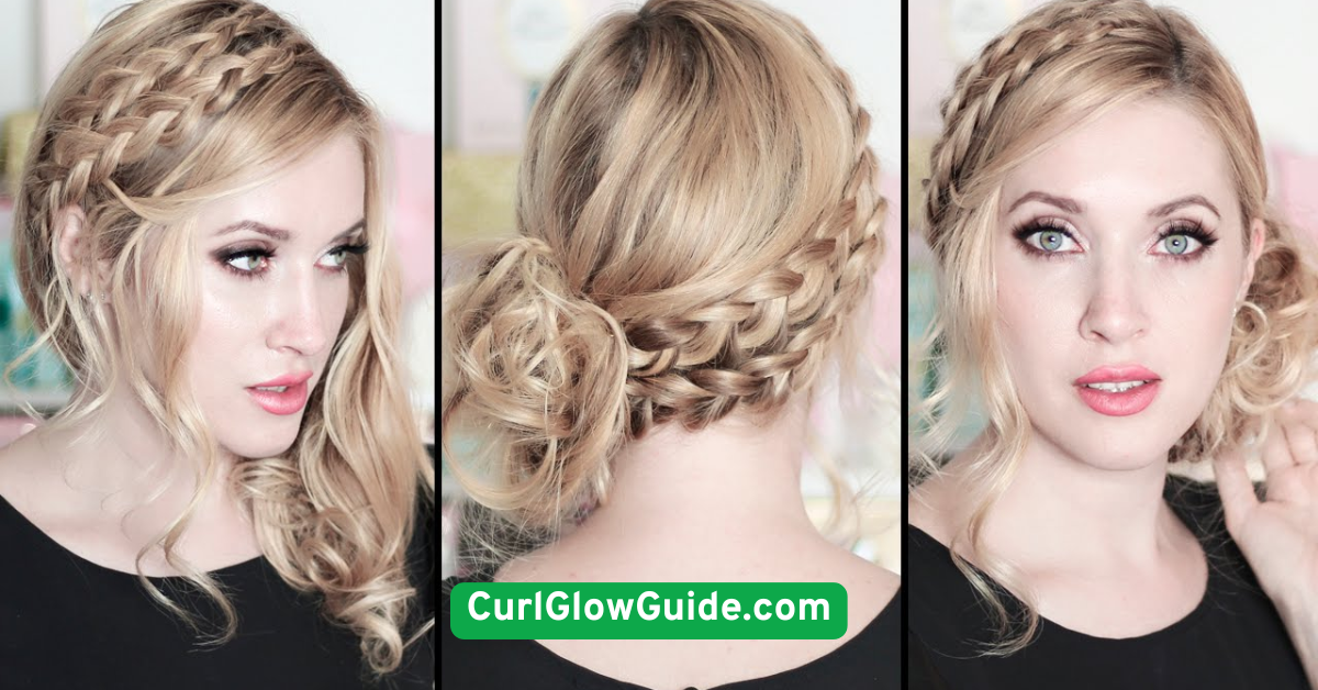 Shoulder-Length Curls with Side Braid