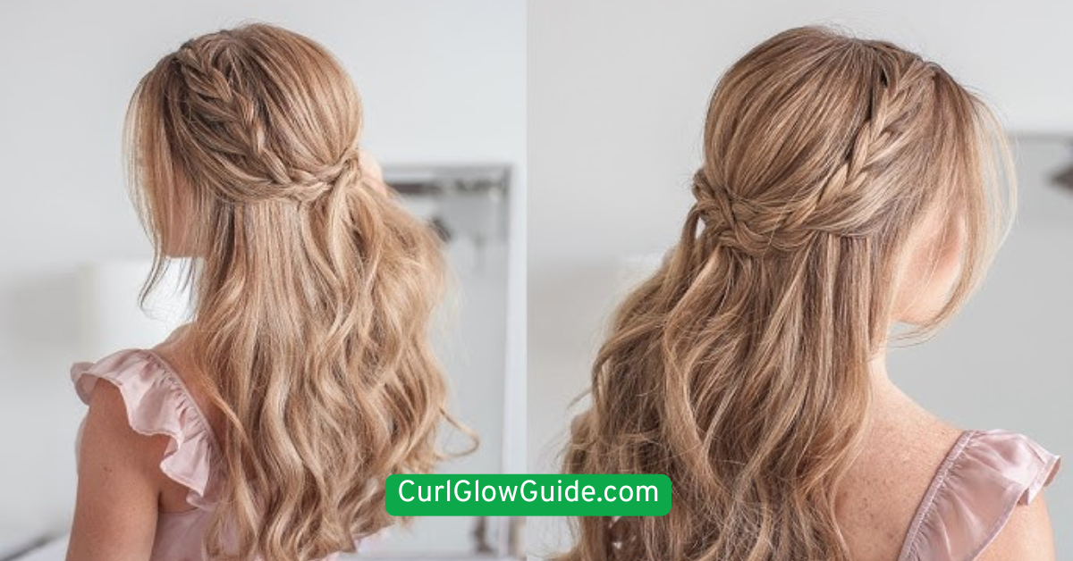  Halo Braid with Loose Curls
