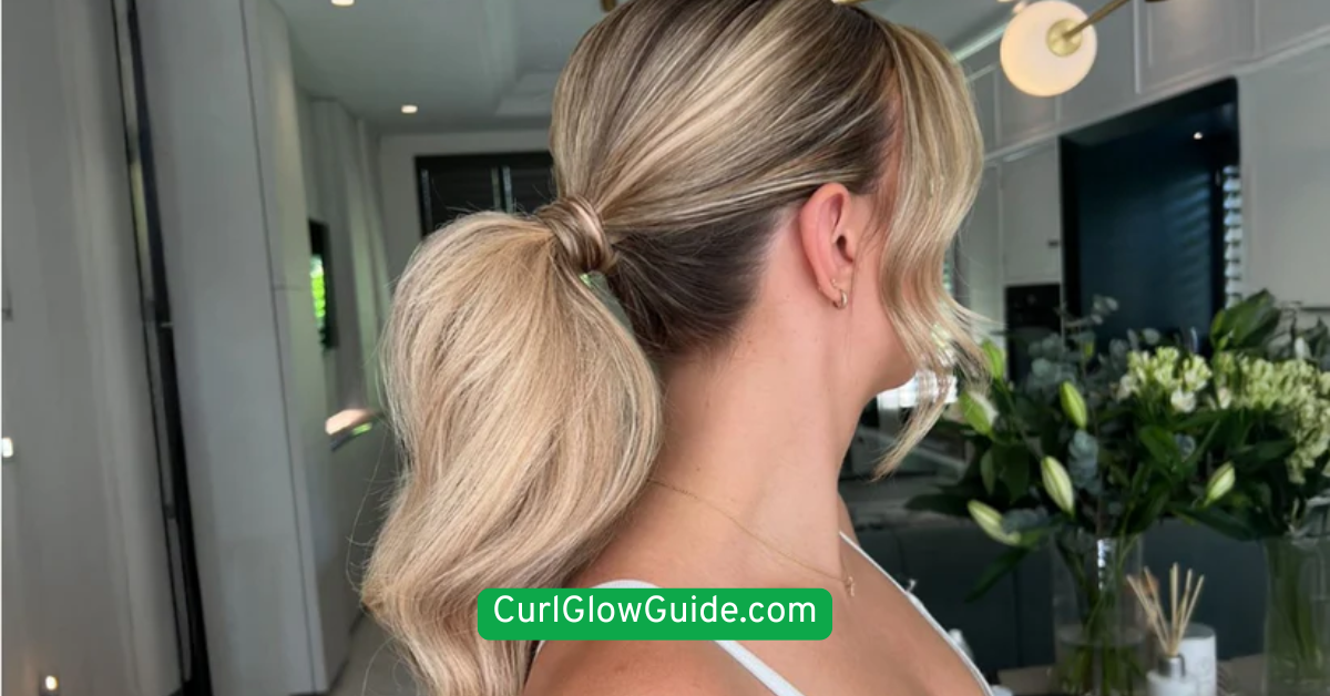 Sleek Sides with Curly Ponytail
