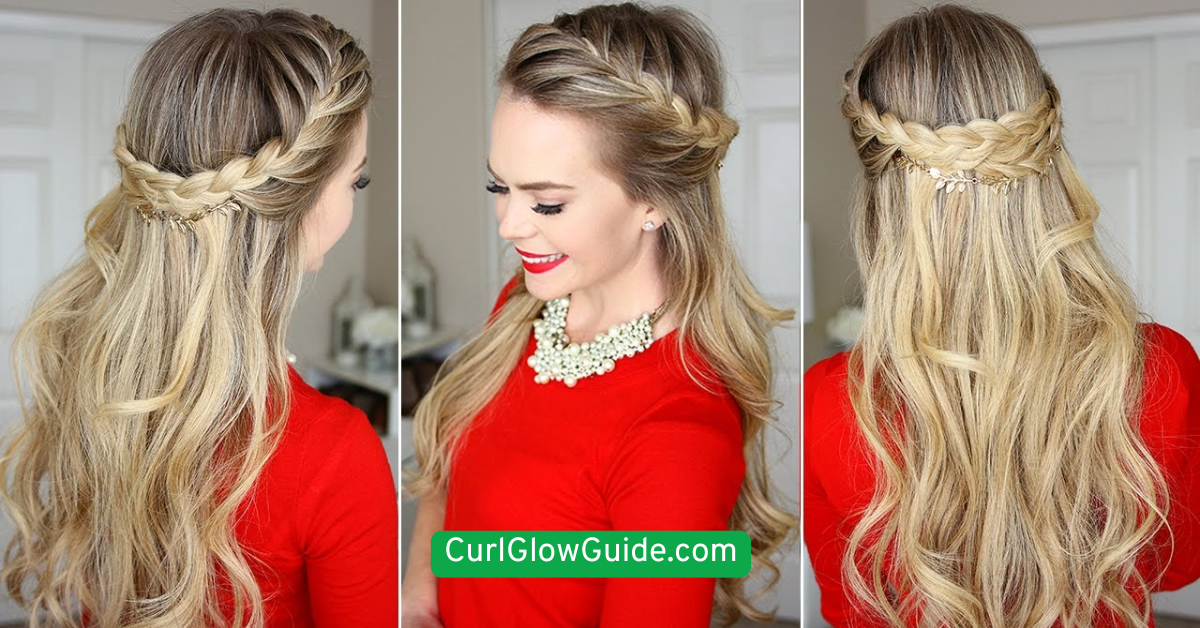 Half Crown Braid with Loose Ends