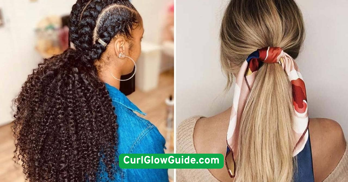 Low Curly Ponytail with Gel