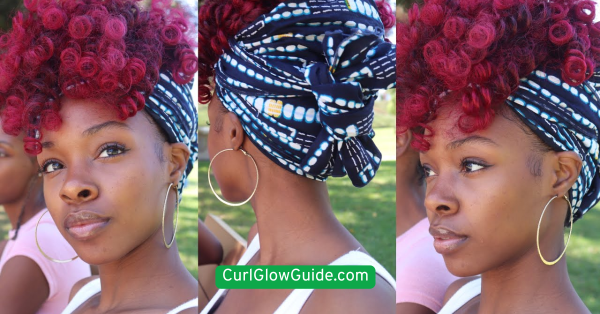 Pineapple Puff with Satin Scarf