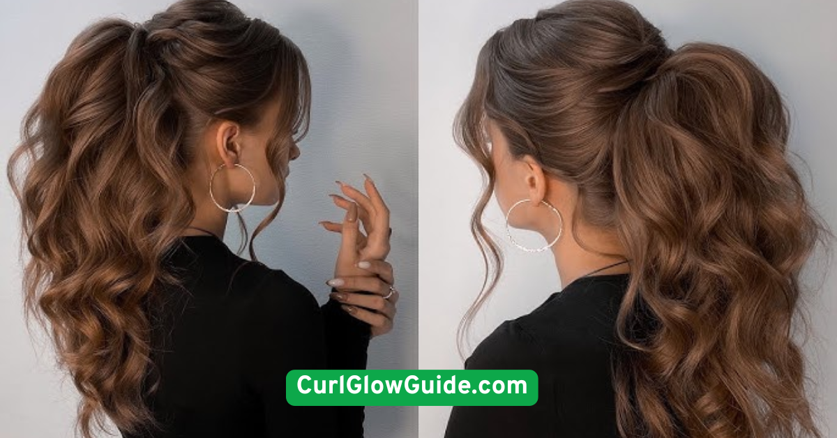 Side-Swept Curly Ponytail