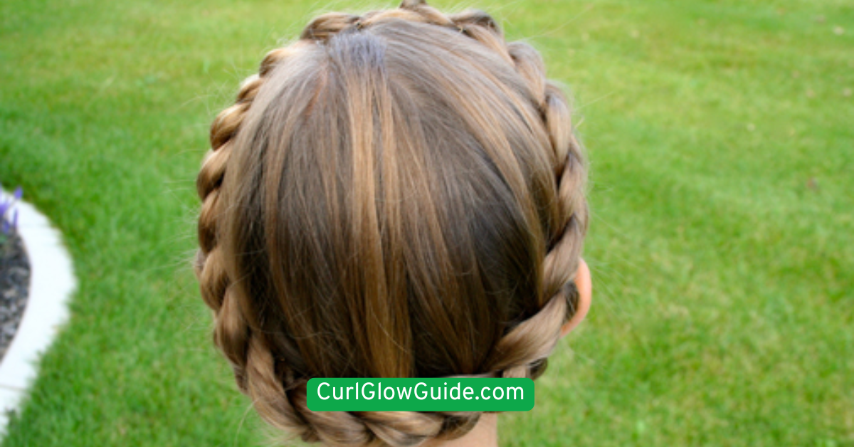 Braided Crown with Curls Out