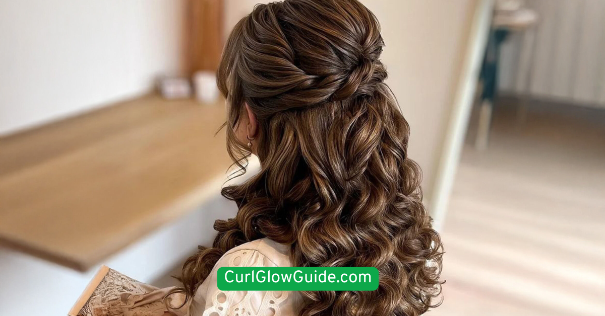  Half-Up Curly Knot for Balance