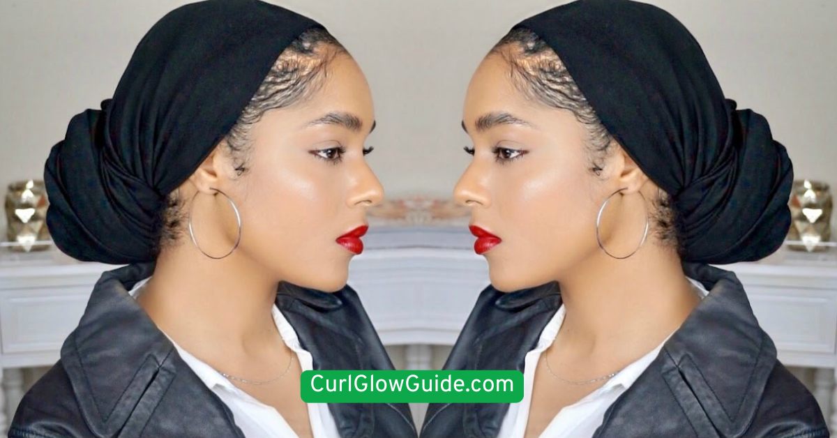  Sleek Low Puff with Scarf