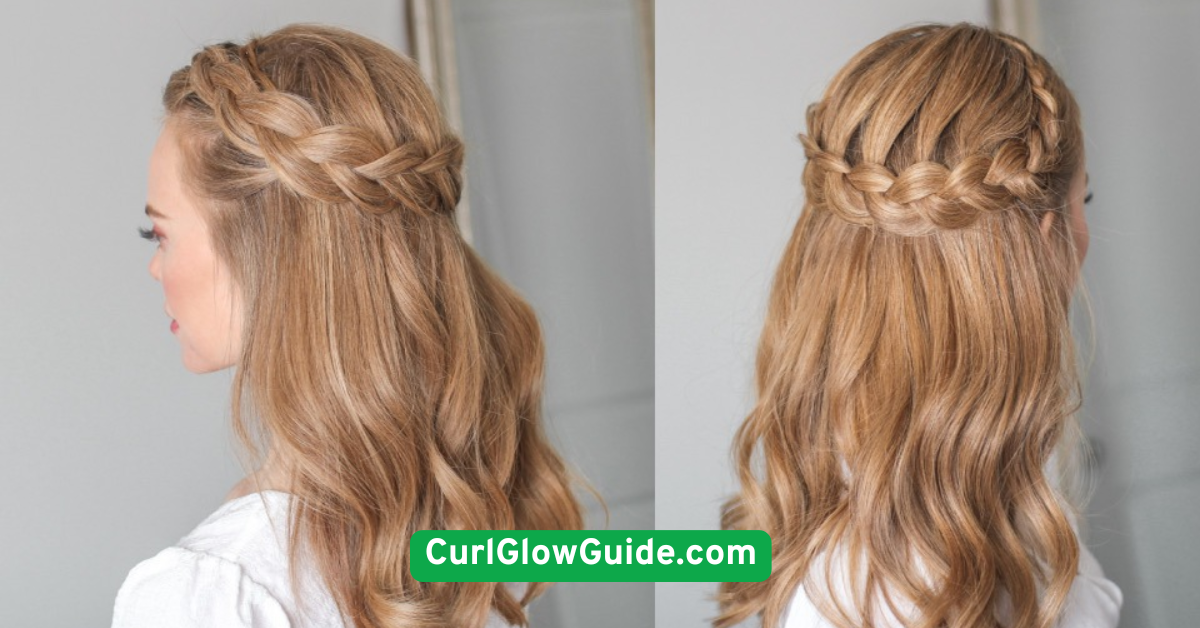  Braided Crown with Curly Ends