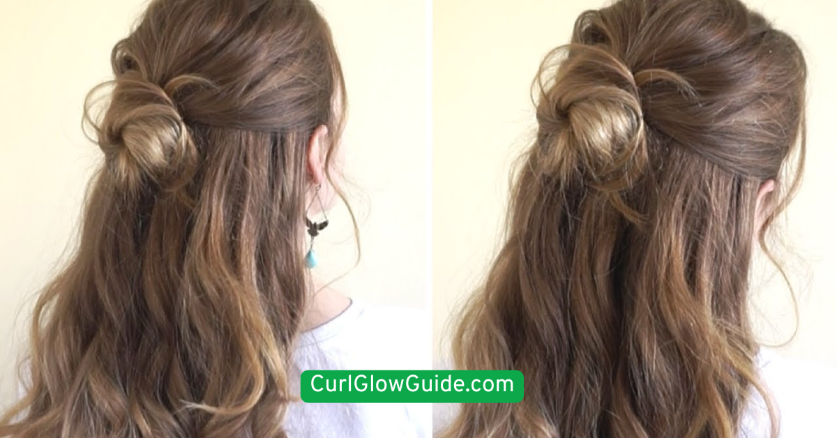  Half-Up Curly Bun