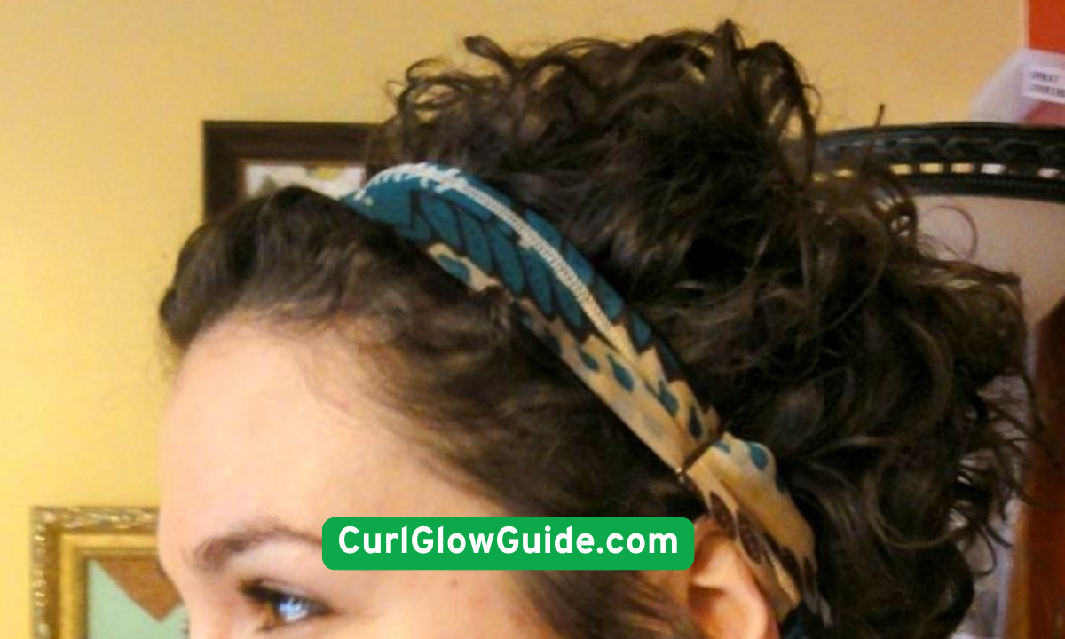 Pulled-Back Curly Headwrap Style