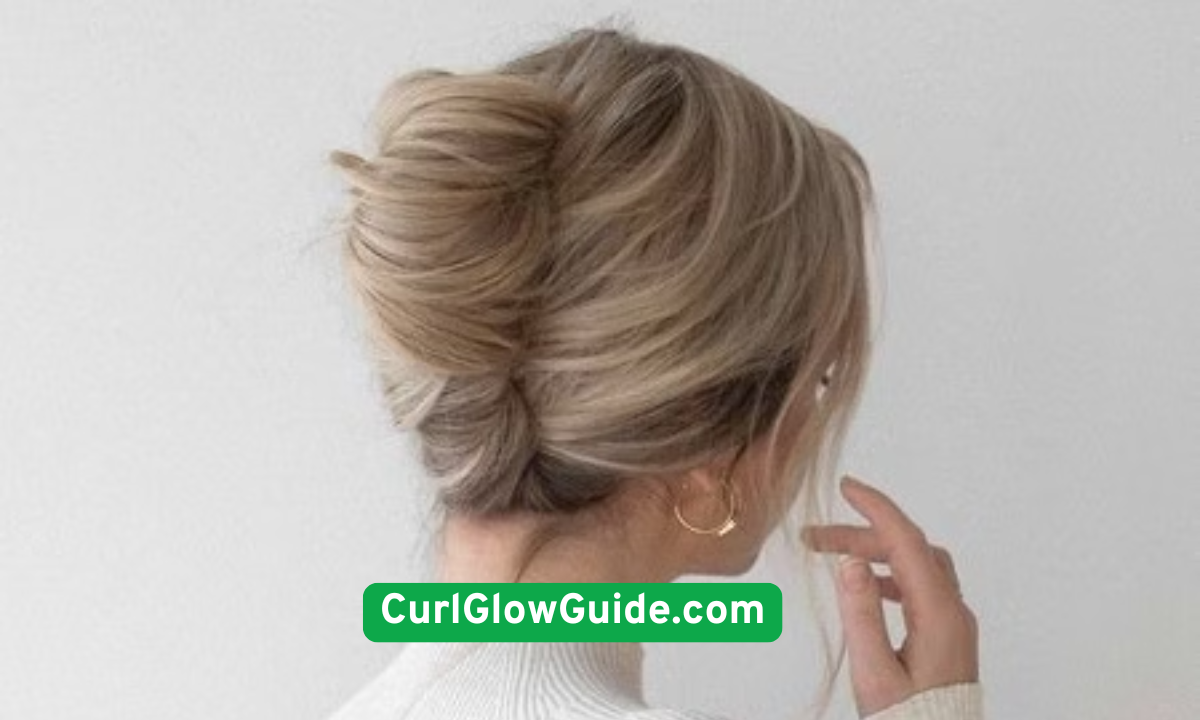 Rolled & Pinned Bangs with Curly Ponytail